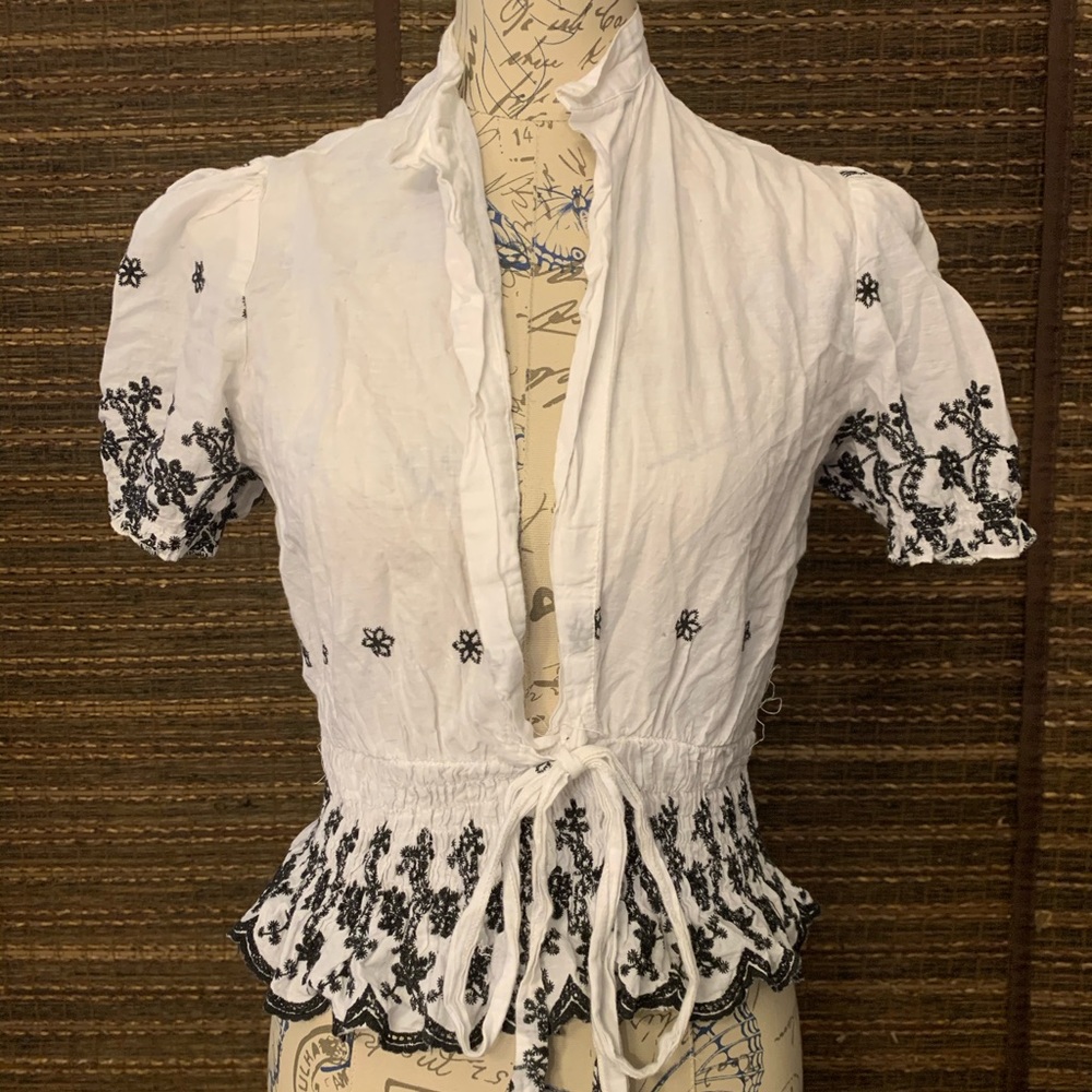 Gauzy peasant top